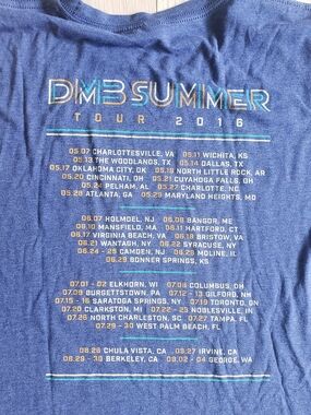 Dave Matthews Band Tour 2016 Shirt Large Navy Blue Short-Sleeve Graphic Tee DMB